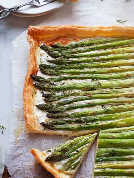 Tarte aux asperges et chèvre