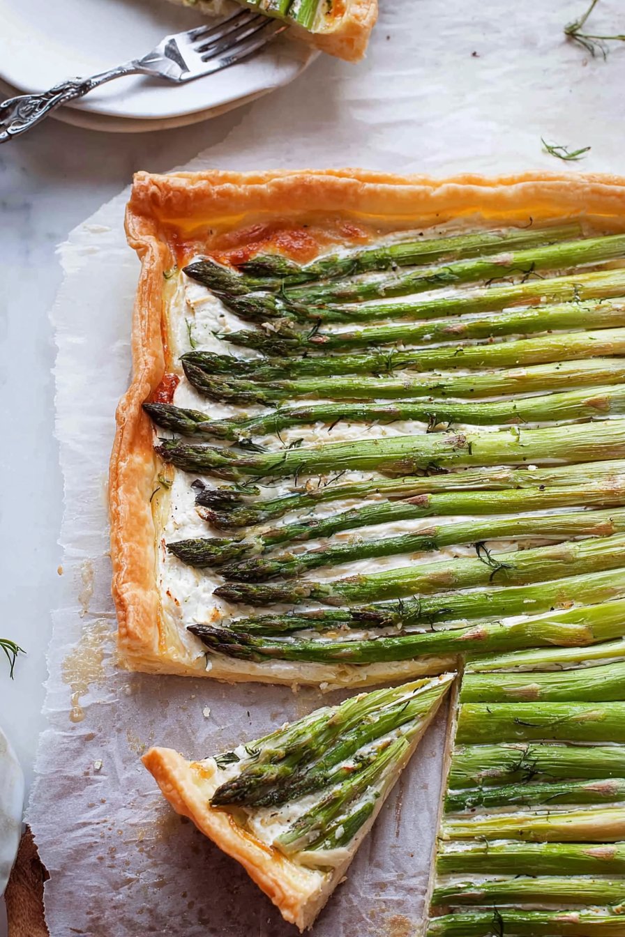 Tarte aux asperges et chèvre