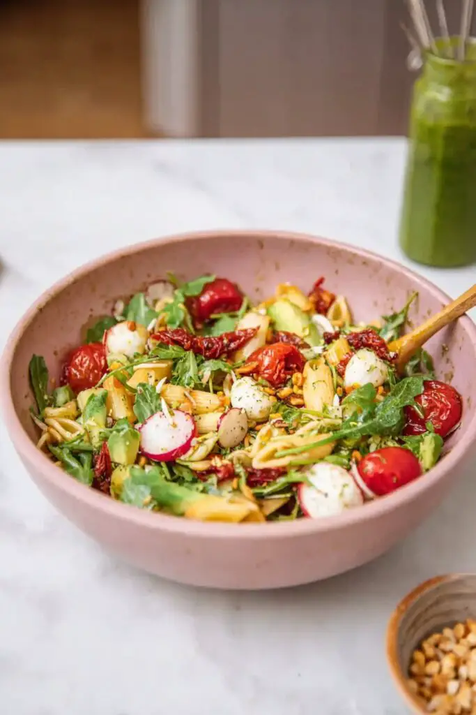 Salade de pâtes aux tomates séchées